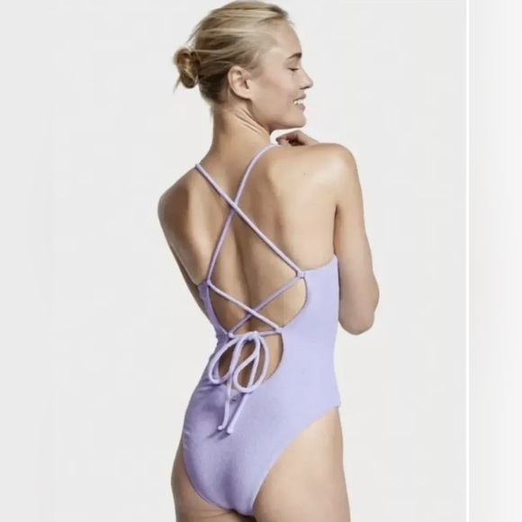 Victoria’s Secret new Terry swimsuit xl lavender purple swim one piece - Picture 2 of 8